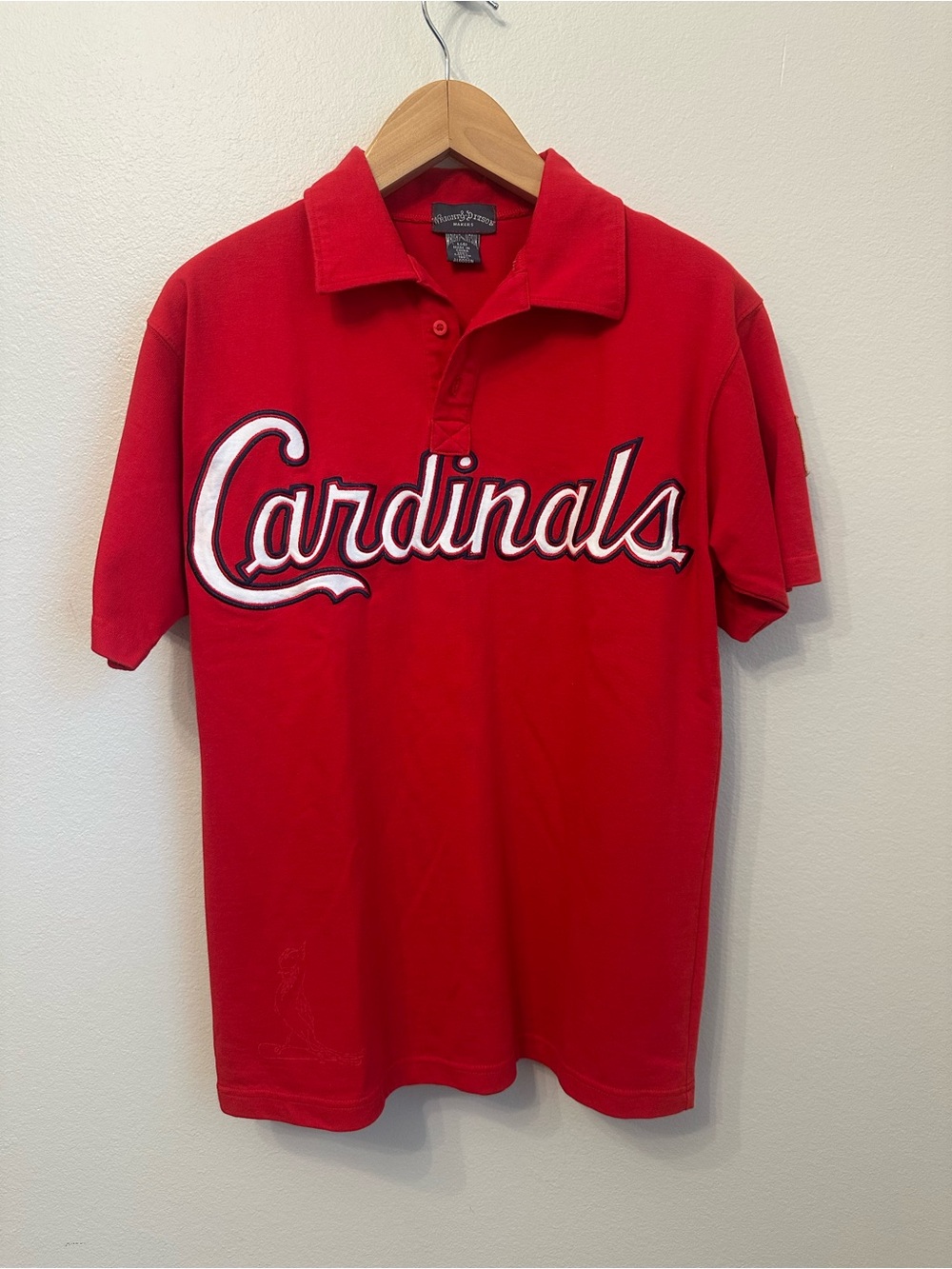 Wright & Ditson Red Cardinals Script Polo‎ with 1967 World Series Patch
